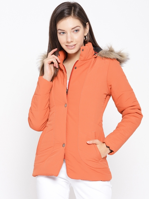 

Trufit Women Orange Solid Insulator Parka Jacket