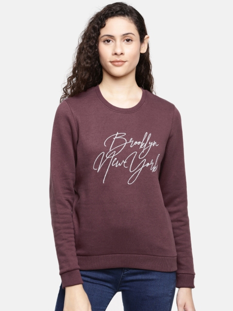 

Lee Women Burgundy Embroidered Sweatshirt