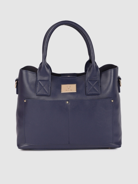 

Allen Solly Navy Blue Solid Handheld Bag