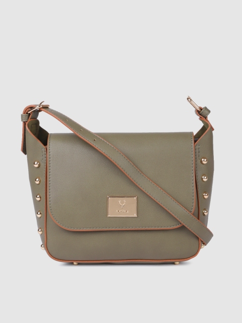 

Allen Solly Olive Green Solid Sling Bag