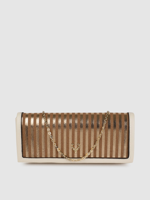 

Allen Solly Brown & Gold-Toned Striped Purse