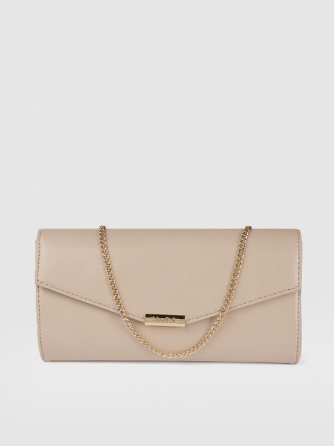

Allen Solly Beige Solid Envelope Clutch
