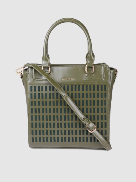 

Allen Solly Green Textured Handheld Bag