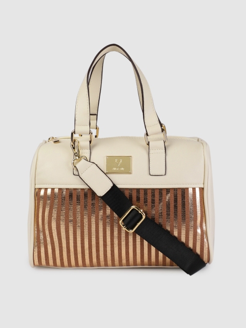 

Allen Solly Beige & Brown Striped Handheld Bag