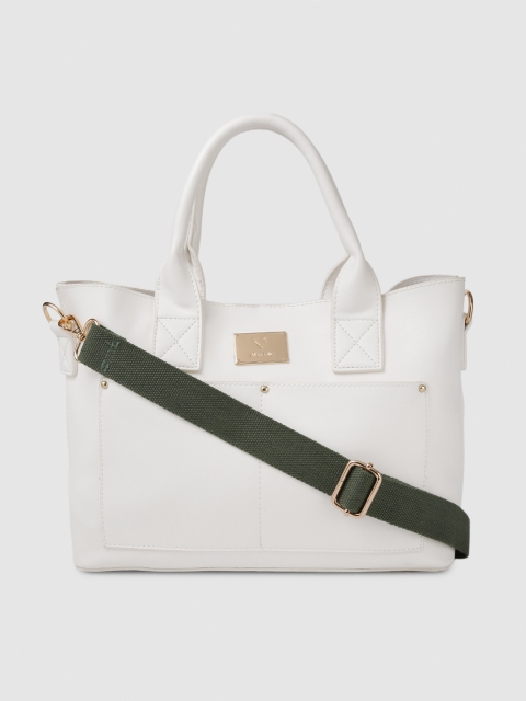 

Allen Solly White Solid Handheld Bag