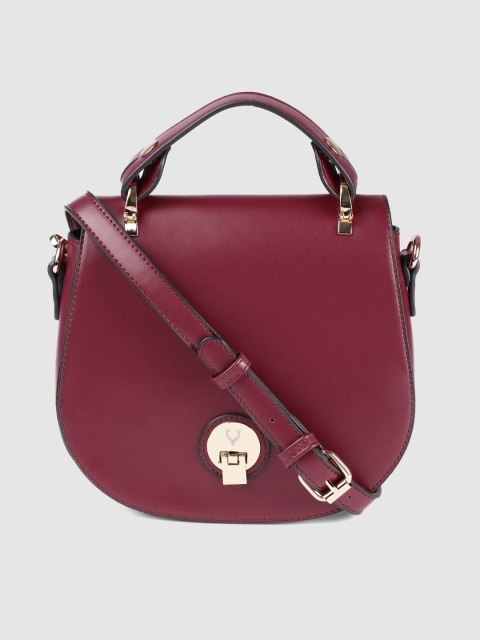 

Allen Solly Burgundy Solid Handheld Bag