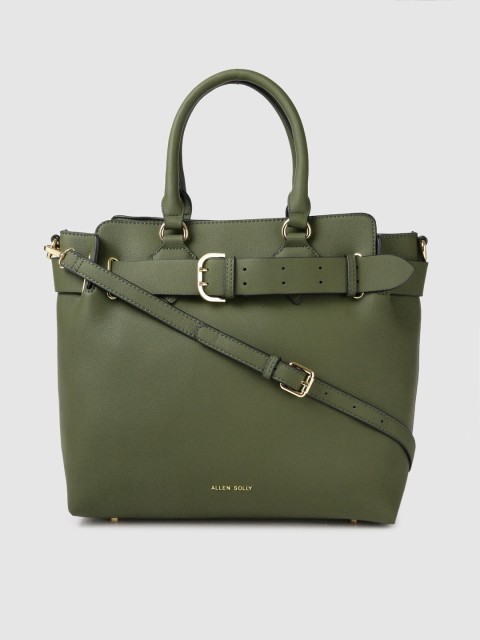 

Allen Solly Olive Green Solid Handheld Bag