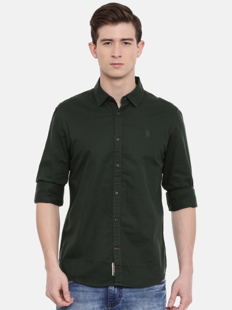 

Being Human Men Olive Green Comfort Fit Solid Casual Shirt