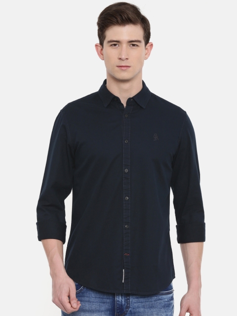 

Being Human Men Navy Blue Regular Fit Solid Casual Shirt