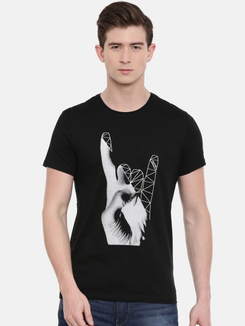 

Being Human Clothing Men Black Printed Round Neck T-shirt