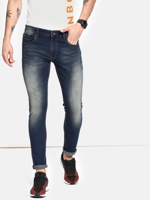 

SINGLE Men Blue Skinny Fit Mid-Rise Clean Look Jeans