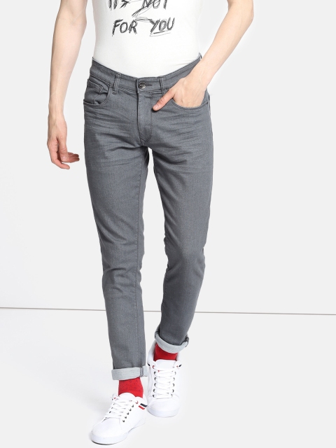 

SINGLE Men Grey Slim Fit Mid-Rise Clean Look Stretchable Jeans