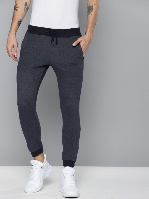

SINGLE Men Navy Blue Solid Slim Fit Cropped Joggers