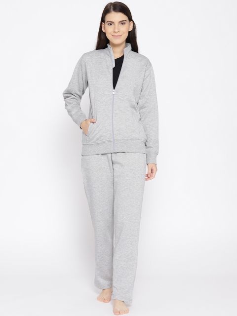 

Sweet Dreams Women Grey Melange Solid Night Suit