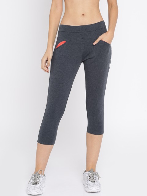 

Sweet Dreams Women Charcoal Grey Narrow Fit Solid Workout Capris