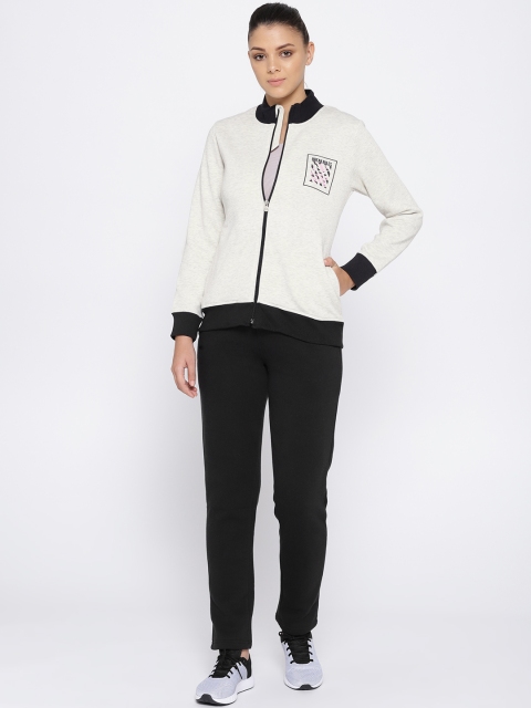 

Sweet Dreams Women Off-White & Black Solid Tracksuit