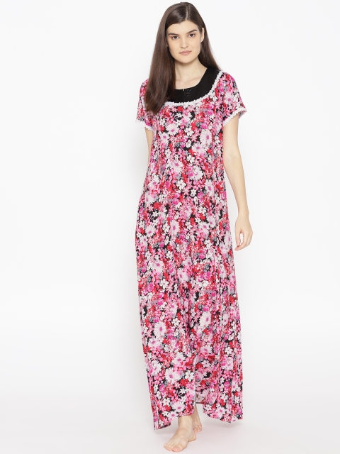 

Sweet Dreams Pink & White Printed Nightdress, Coral