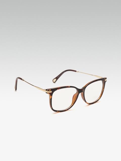 

20Dresses Women Brown & Gold-Toned Tortoise Shell Full Rim Square Frames SG0263