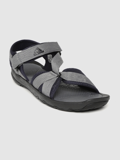 

ADIDAS Men Grey & Navy Blue Textured Terra Sport 19 Sandals