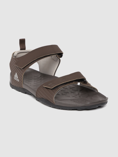 

ADIDAS Men Coffee Brown Striped Hoist 2019 Sports Sandals