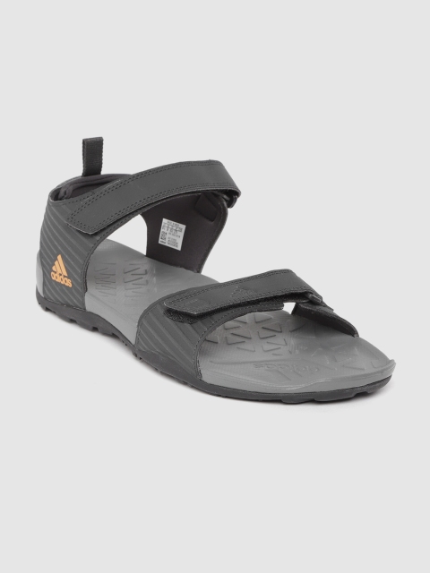 

ADIDAS Men Charcoal Grey Striped Hoist 2019 Sports Sandals
