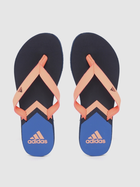 

ADIDAS Women Coral Orange & Blue Colourblocked Thong Flip-Flops