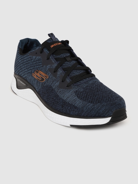 

Skechers Men Navy Blue Woven Design Solar Fuse Training Shoes
