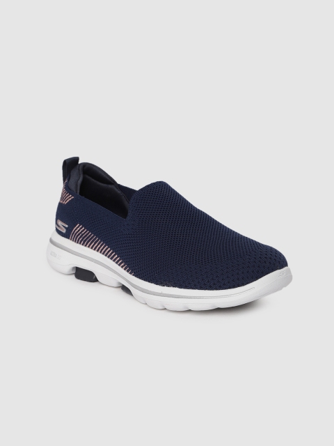 

Skechers Women Navy Blue GO WALK 5 Walking Slip-on Shoes