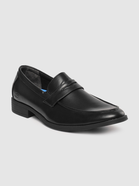 

Skechers Men Black LARKEN Leather Formal Slip-Ons