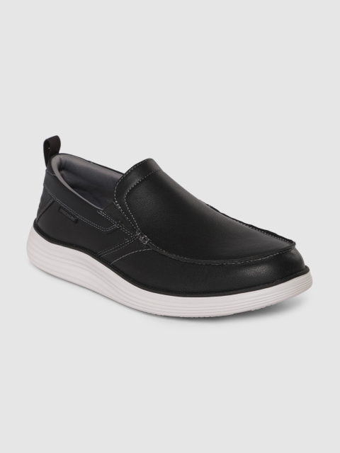

Skechers Men Black STATUS 2.0 Leather Slip-On Sneakers