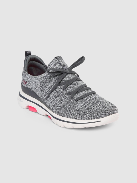 

Skechers Women Grey & White GO WALK 5 Walking Shoes