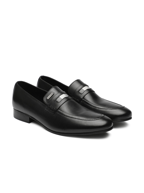 

Tommy Hilfiger Men Black Leather Formal Slip-Ons