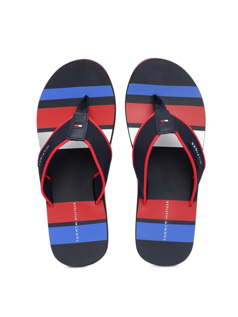

Tommy Hilfiger Men Navy Blue & Red Striped Slip-On