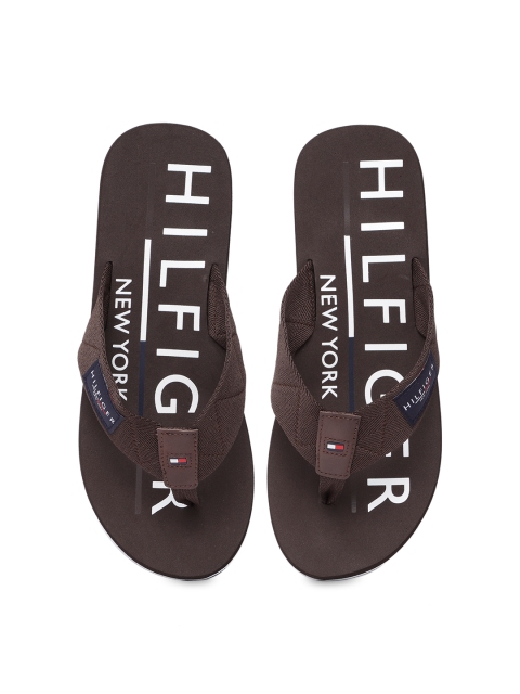 

Tommy Hilfiger Men Coffee Brown Solid Thong Flip-Flops