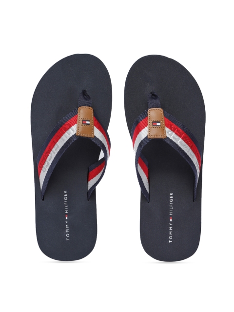 

Tommy Hilfiger Men Blue & Red Striped Thong Flip-Flops