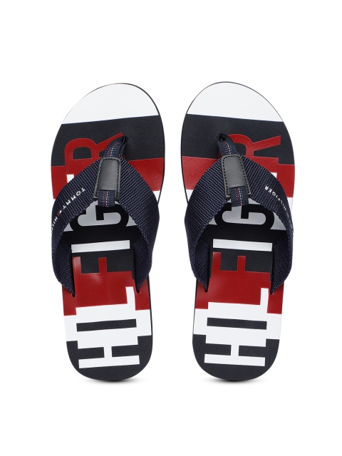 

Tommy Hilfiger Men Blue & White Printed Thong Flip-Flops