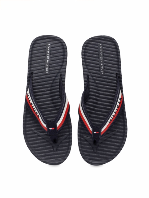

Tommy Hilfiger Men Blue & Red Striped Thong Flip-Flops
