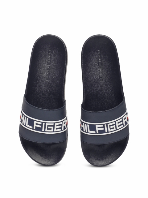 

Tommy Hilfiger Men Navy Blue Printed Sliders
