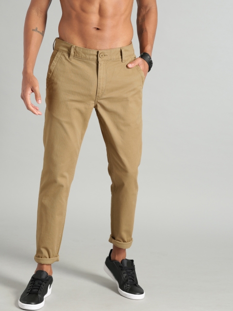 

Roadster Men Khaki Fit Solid Trousers