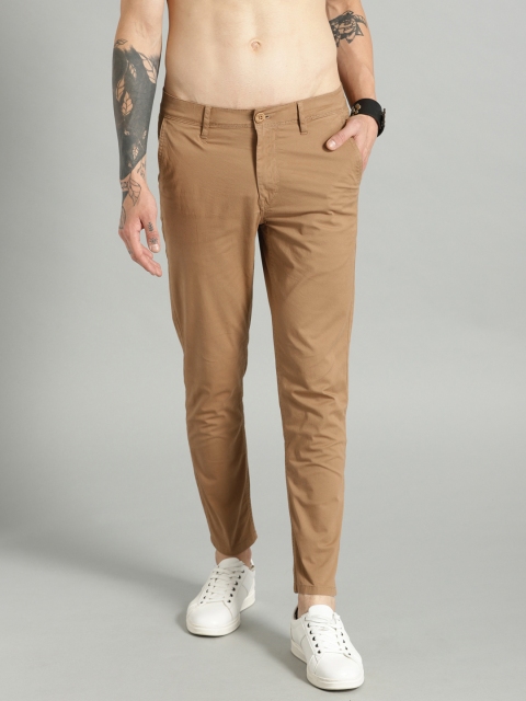 

The Roadster Lifestyle Co Men Khaki Slim Tapered Fit Solid Chinos