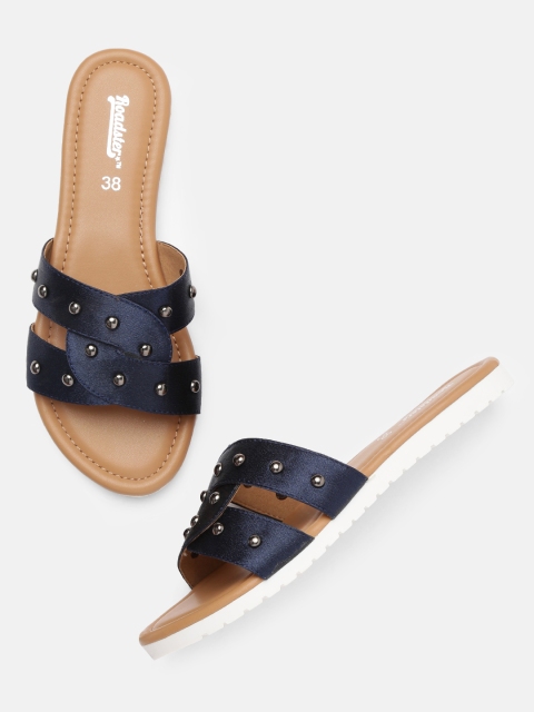 

Roadster Women Navy Blue Embellished Open Toe Flats