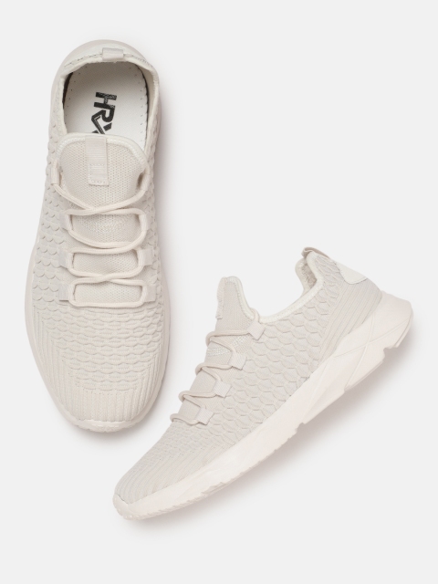 

HRX by Hrithik Roshan Men Off-White 3D Knit Slip On Shoes
