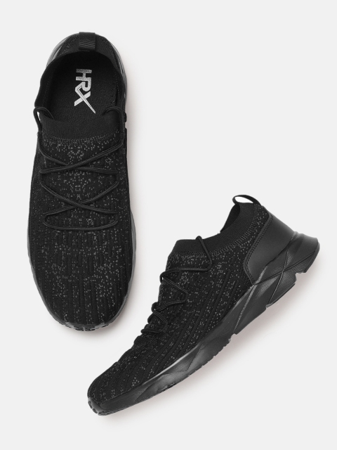 

HRX by Hrithik Roshan Men Black 3D Knit Slip On Shoes