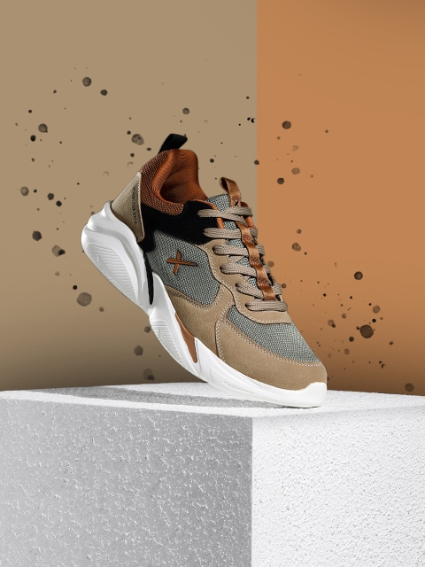 

HRX by Hrithik Roshan Men Beige Chunky Sneakers