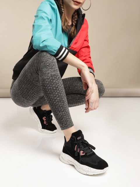 

HRX by Hrithik Roshan Women Black Chunky Sneakers