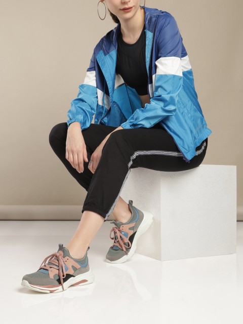

HRX by Hrithik Roshan Women Grey & Pink Colorblocked Chunky Sneakers