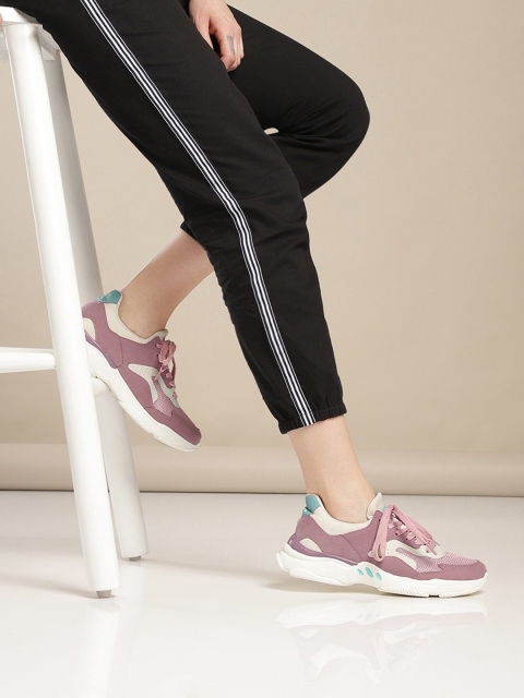 

HRX by Hrithik Roshan Women Pink & Off-White Chunky Sneakers
