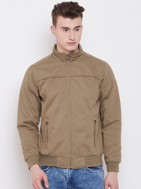 

Pierre Carlo Men Khaki Solid Bomber Jacket