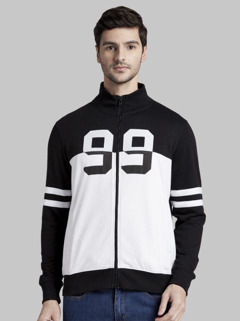 

Parx Men Black & White Colourblocked Sweatshirt