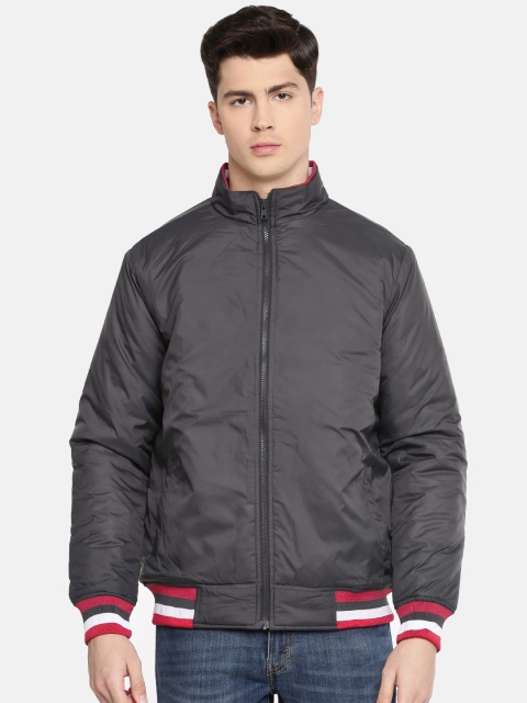 

Parx Men Grey Solid Bomber Jacket